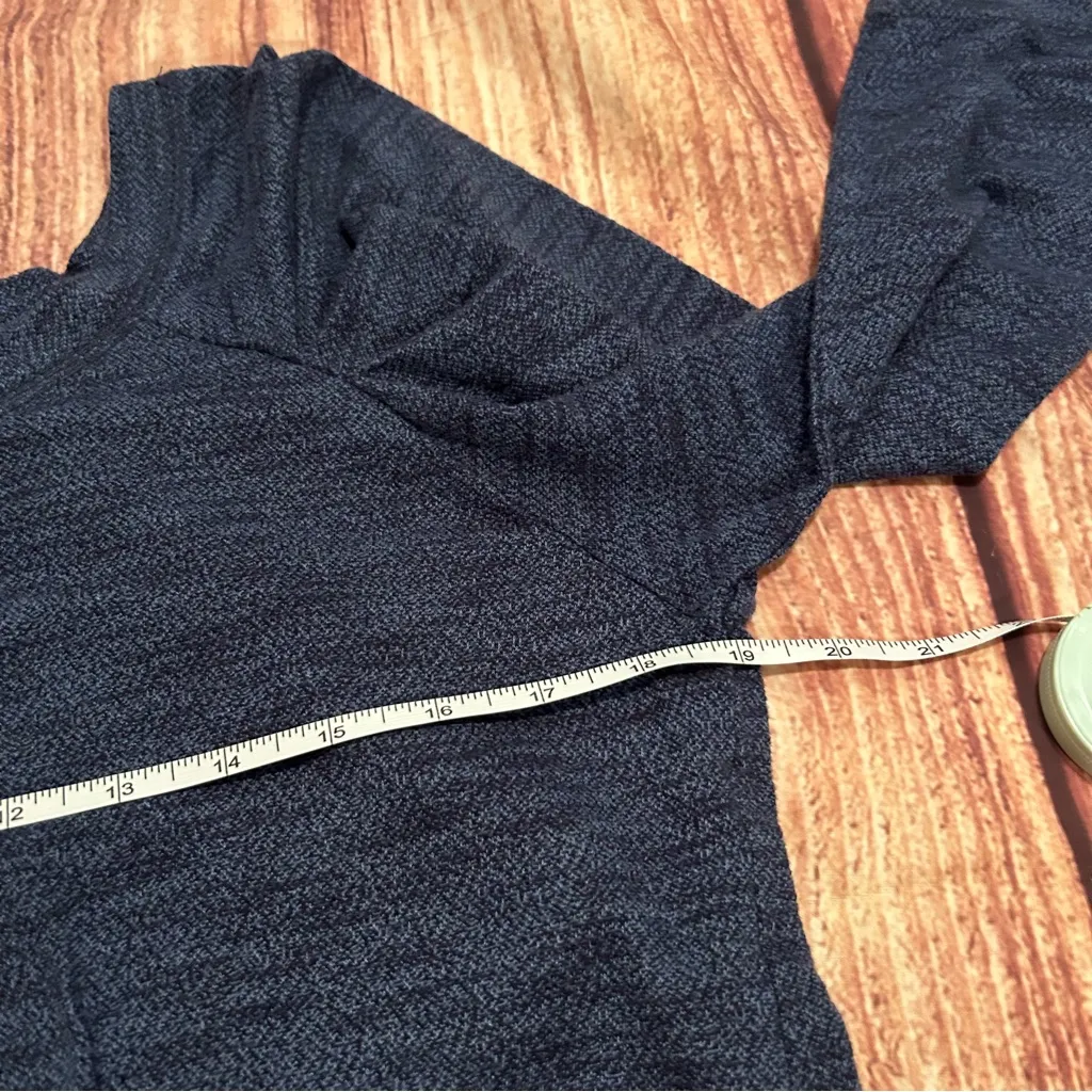 Women’s Free People Juliette Blue Marbled Puff Sleeve 3/4 Sleeves Size L - Image 4