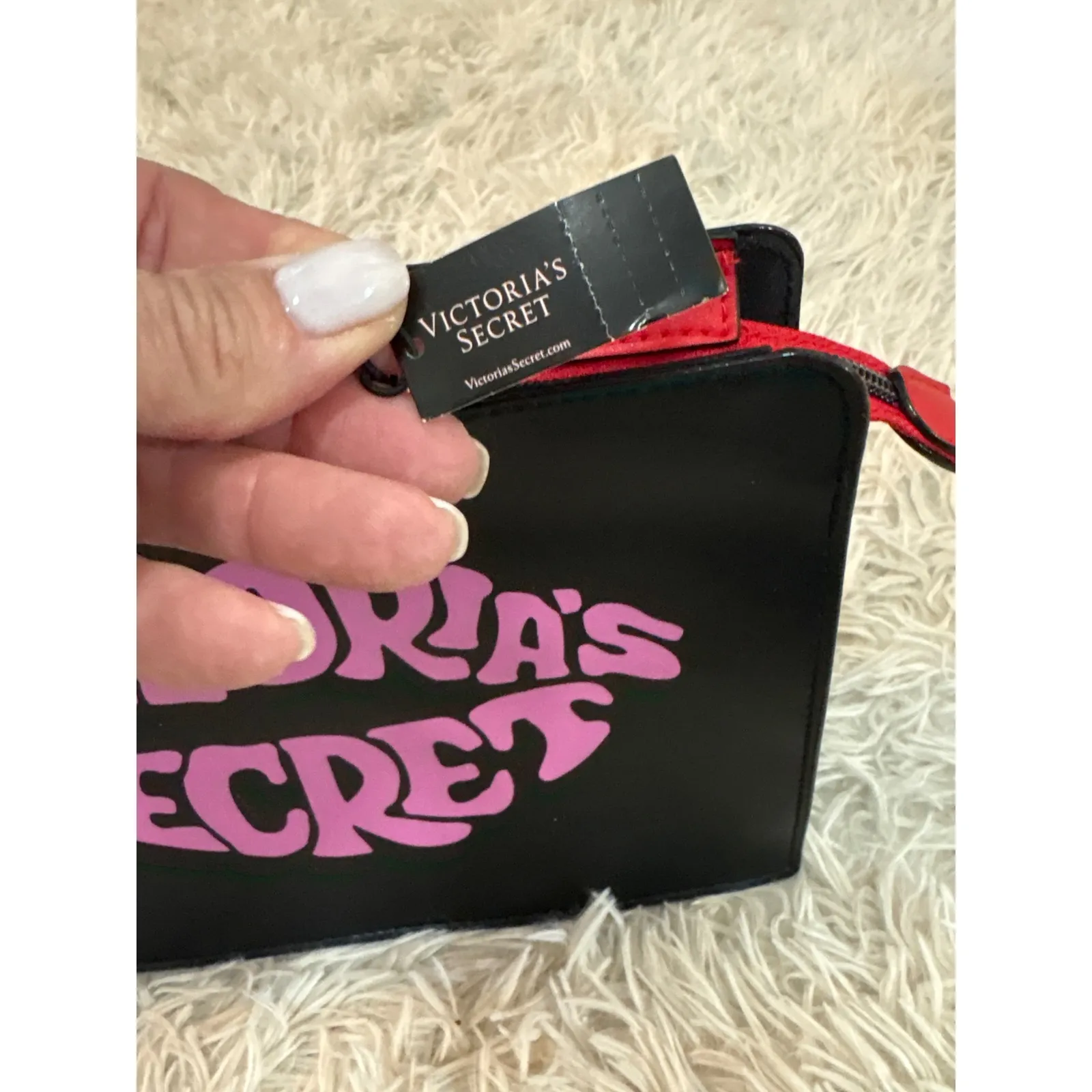 Vintage Victoria's Secret Pink Lip Pouch Cosmetic Bag Just Add Lipstick NWT - Image 5