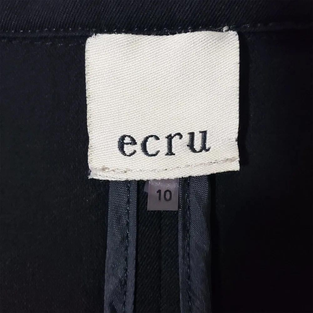 ECRU Women's Size 10 Black Solid Blazer, Work, Fitted, Dress Jacket - Image 8