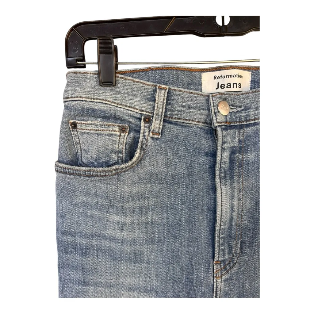 Reformation Audrey High Straight Jean in Cyprus Wash Size 29 - Image 5