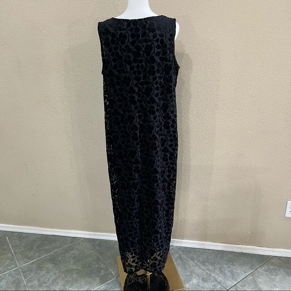 Women’s Vintage DRESSING CLIO Size Large Midi Goth Grunge Dark Romantic Dress Black - Image 5