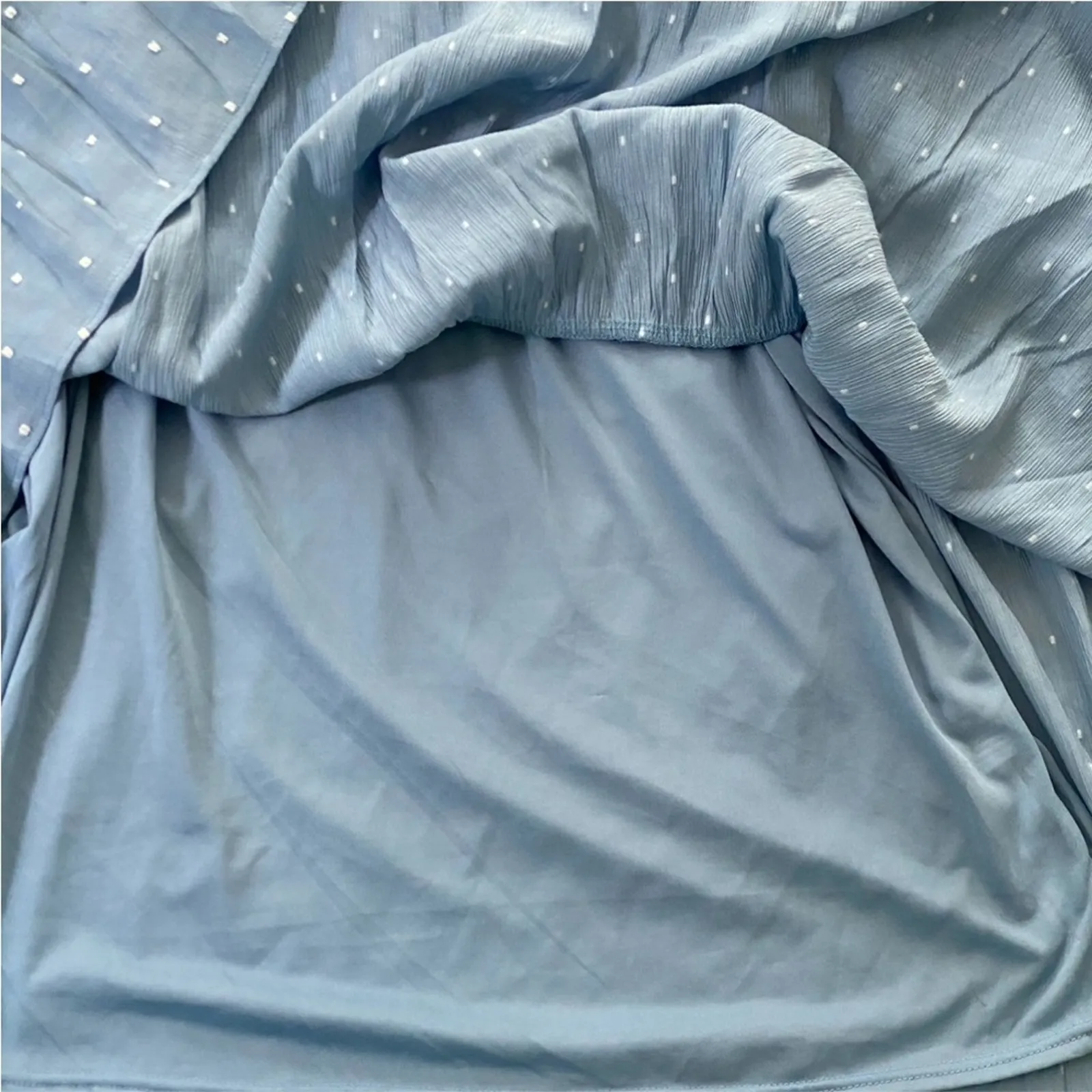 Moon River Medium Midi Dress Anthropologie Dot Cut out tie back Boho Prairie - Image 12