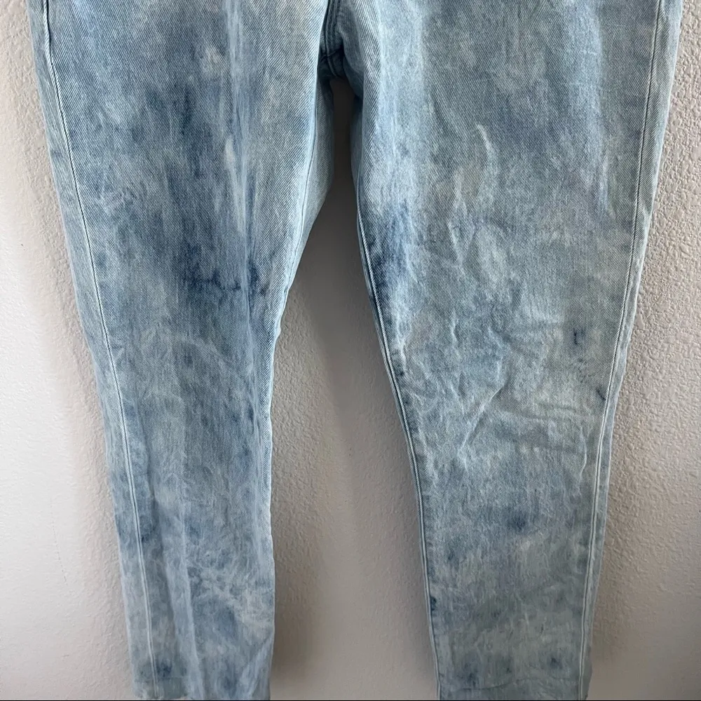 FRAME Denim Le High Straight Jeans Acid Wash Trendy Y2K Vibes Fray Folded Hem 28 - Image 4