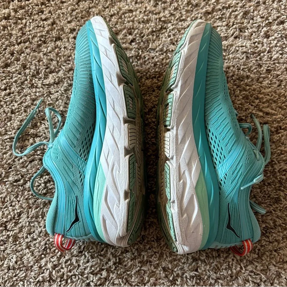 Hoka One Bondi 7 Road Running Shoes Aquarelle Eggshell Blue Size 11 - Image 4