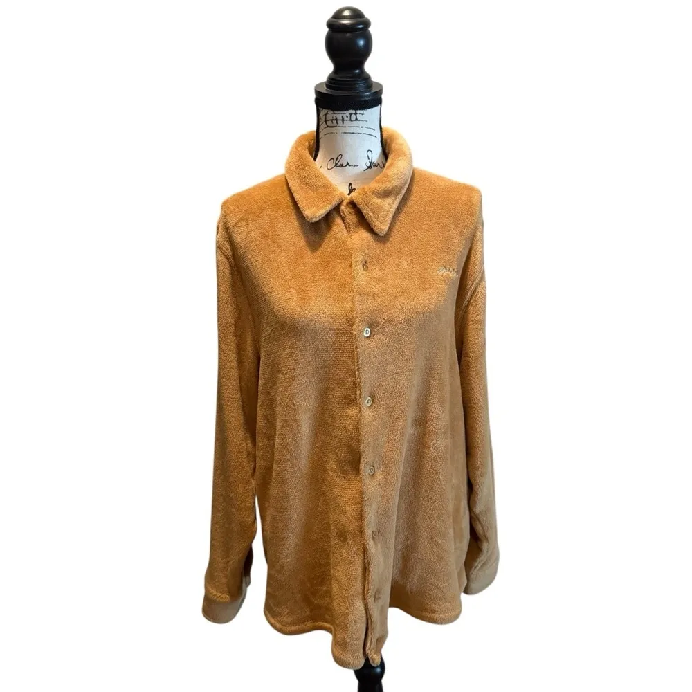 PINK VS Velour Fleece 2pc Pajama Set Tan Brown Size Small Medium NWOT Sleepwear - Image 2