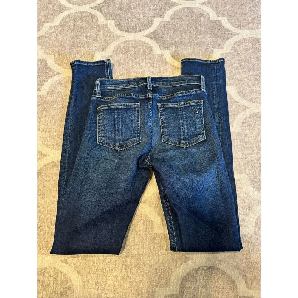 Rag & bone high rise skinny denim jeans size 24 dark wash - Image 8