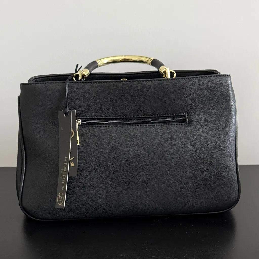 NEW Elegant Black Quilted Handbag - Image 4