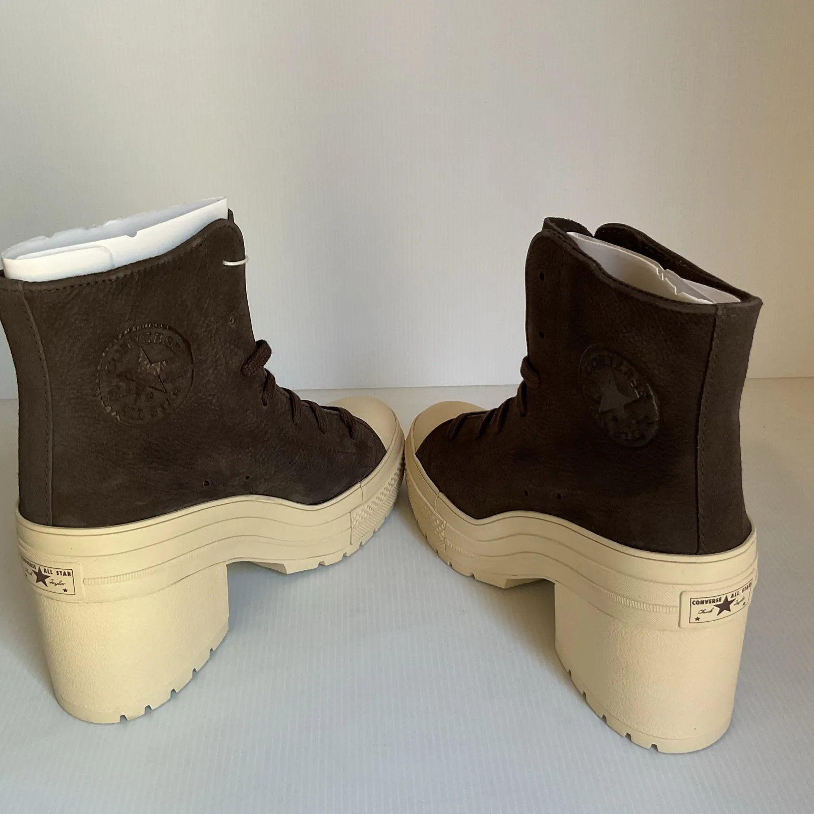 Converse  Chuck Taylor Platform Heel Boots Nubuck Brown “Fresh Brew”  W 8.5 NIB - Image 10