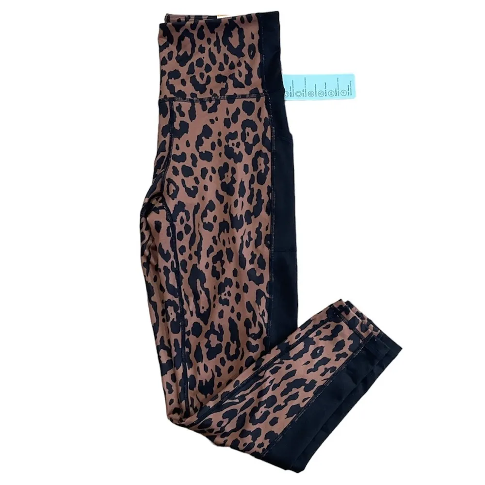 Ideology Womens Brown leopard Print High Waist 7/8 Length Leggings size small - Image 4