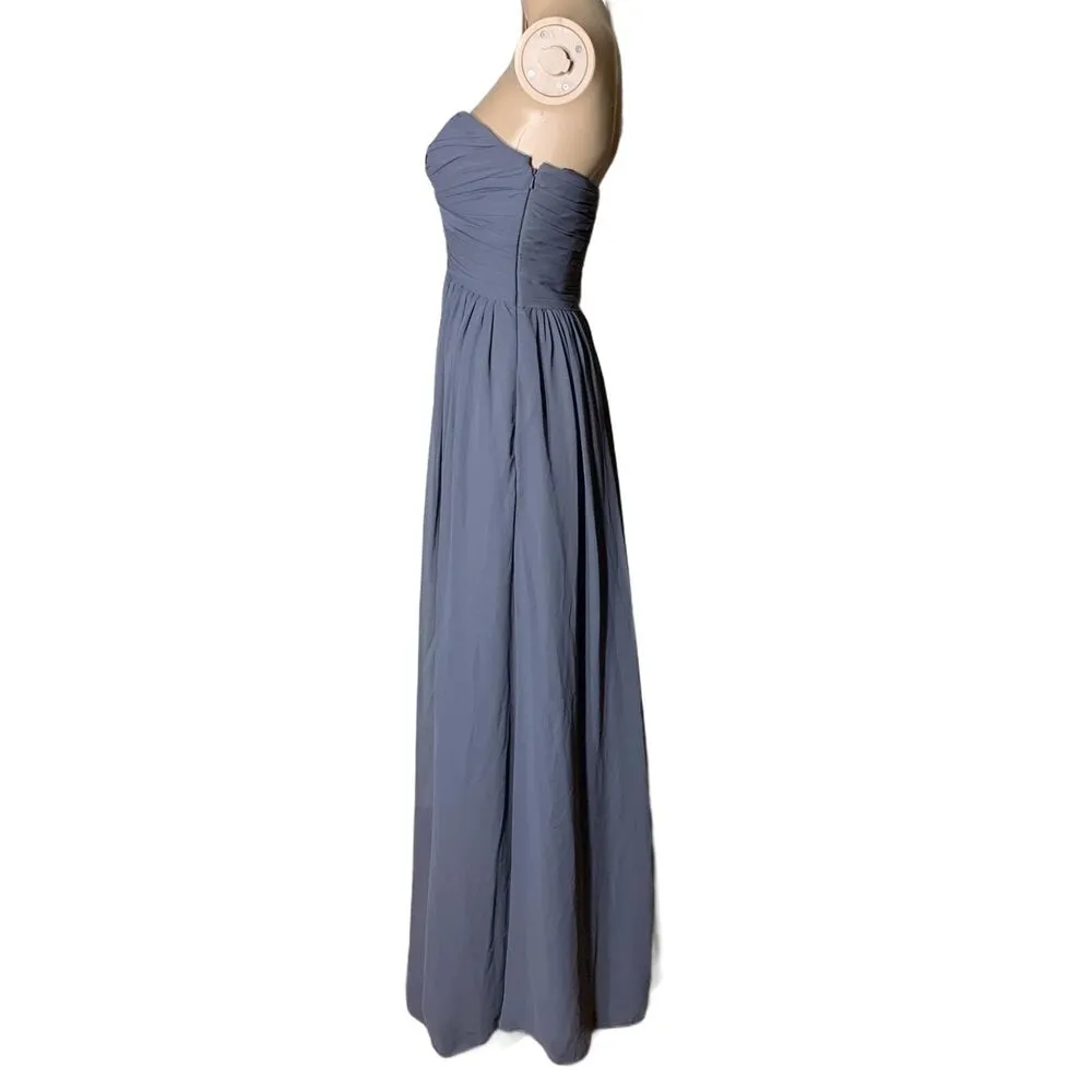 Bill Levkoff Womens Maxi Dress Gown Strapless Sweetheart Formal Gray Size 2 - Image 5
