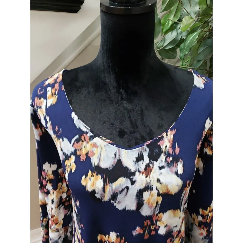 Est 1946 Women's Blue Tie Dye Long Sleeve Round Neck Pullover Shift Dress 18/20W - Image 5