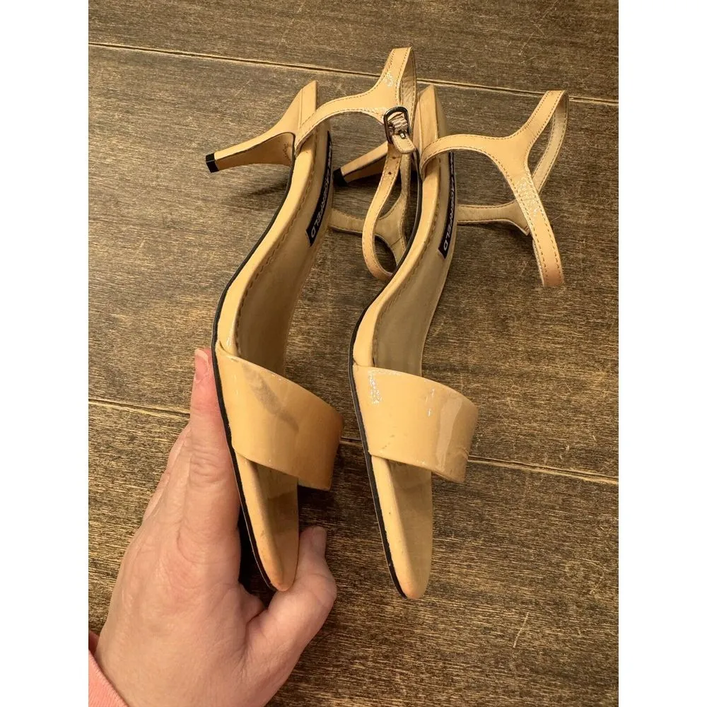 KARL LAGERFELD PARIS DEMAS Ankle Strap Heel Nude Patent US 7 Sandals‎ - Image 9