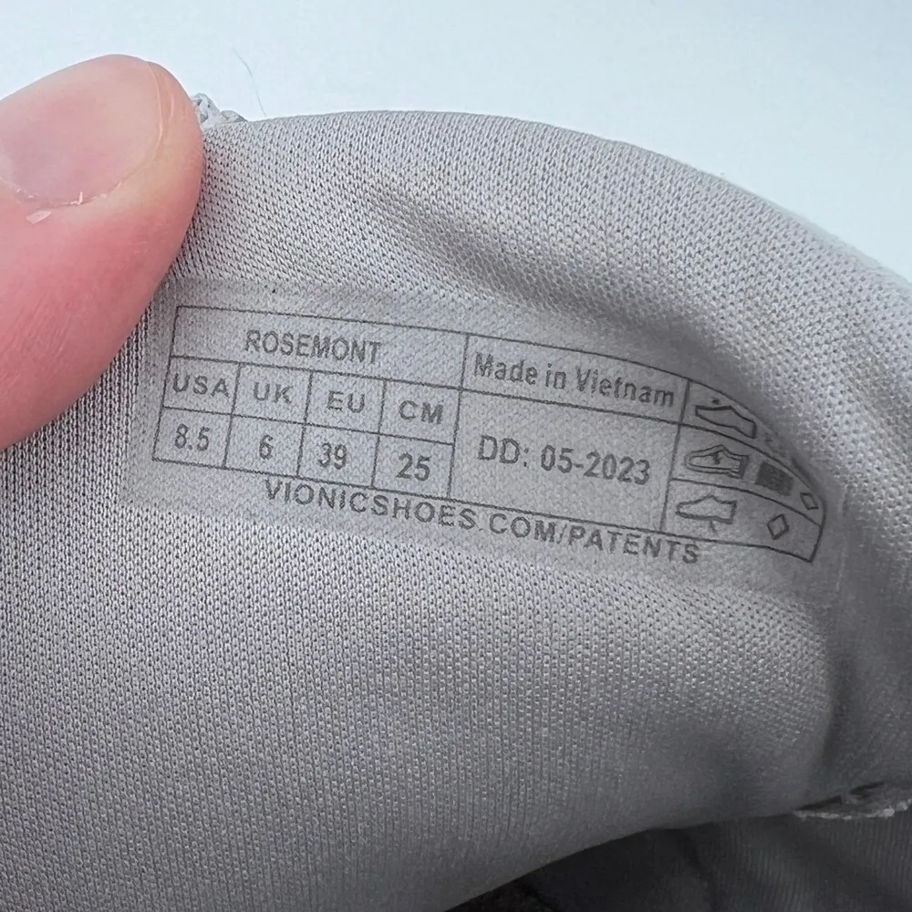 Vionic Women 8.5 Rosemont Suede Side-Zip Casual Sneakers Vapor Grey Arch Support - Image 10