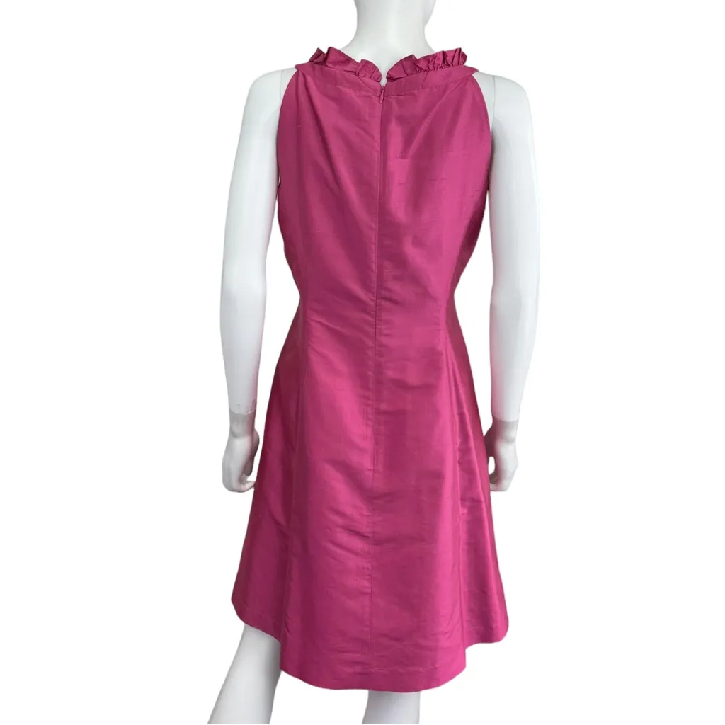 COREN MOORE Pink Silk Midi Dress Size 10 - Image 3