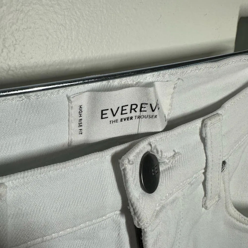 NEW Evereve White Ever Trouser Jeans Denim Size 28 Women's High Rise Straight - Image 3