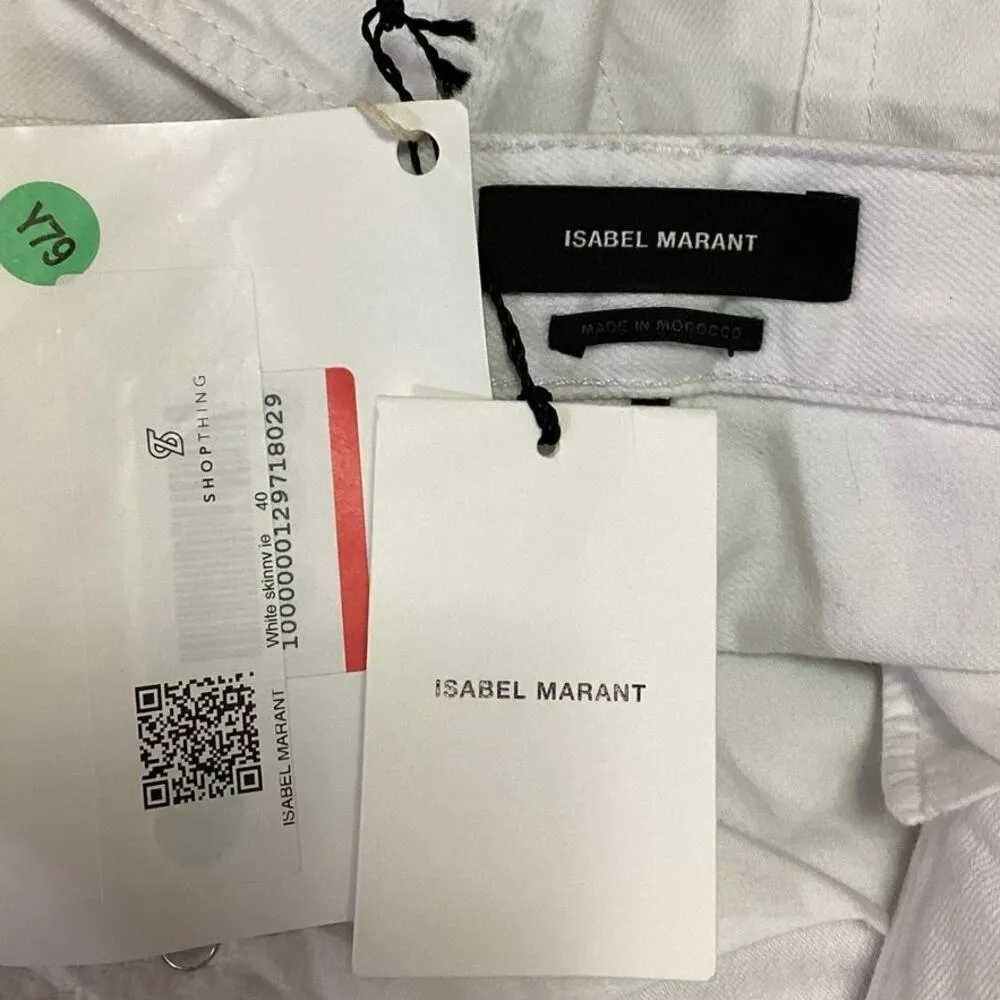 NEW Isabel Marant White High Rise Ankle Denim Straight Leg Trouser Jeans Size 10 - Image 5
