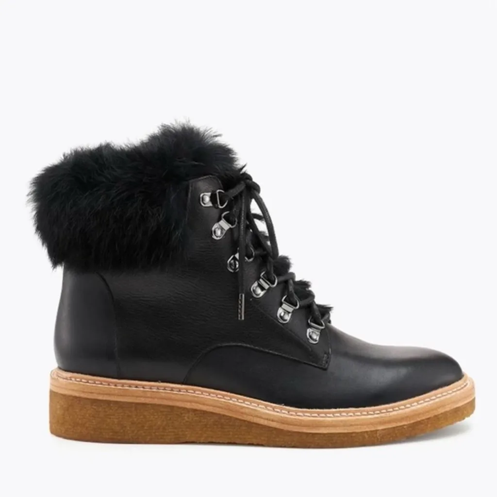 Botkier  Winter Fur Trimmed Leather Ankle Boots‎ Size 8.5 - Image 2