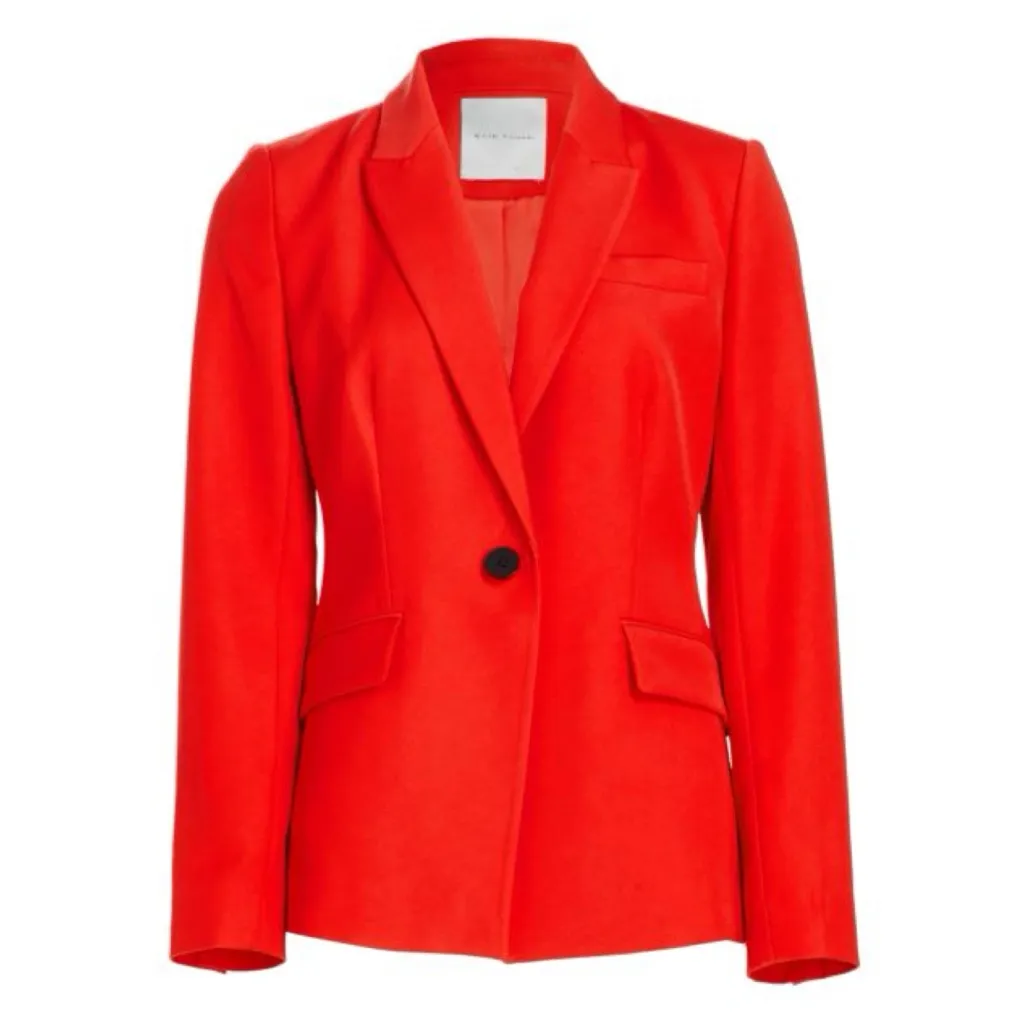 Elie Tahari | The Sylvie Single Button Blazer in Cayenne - Image 3
