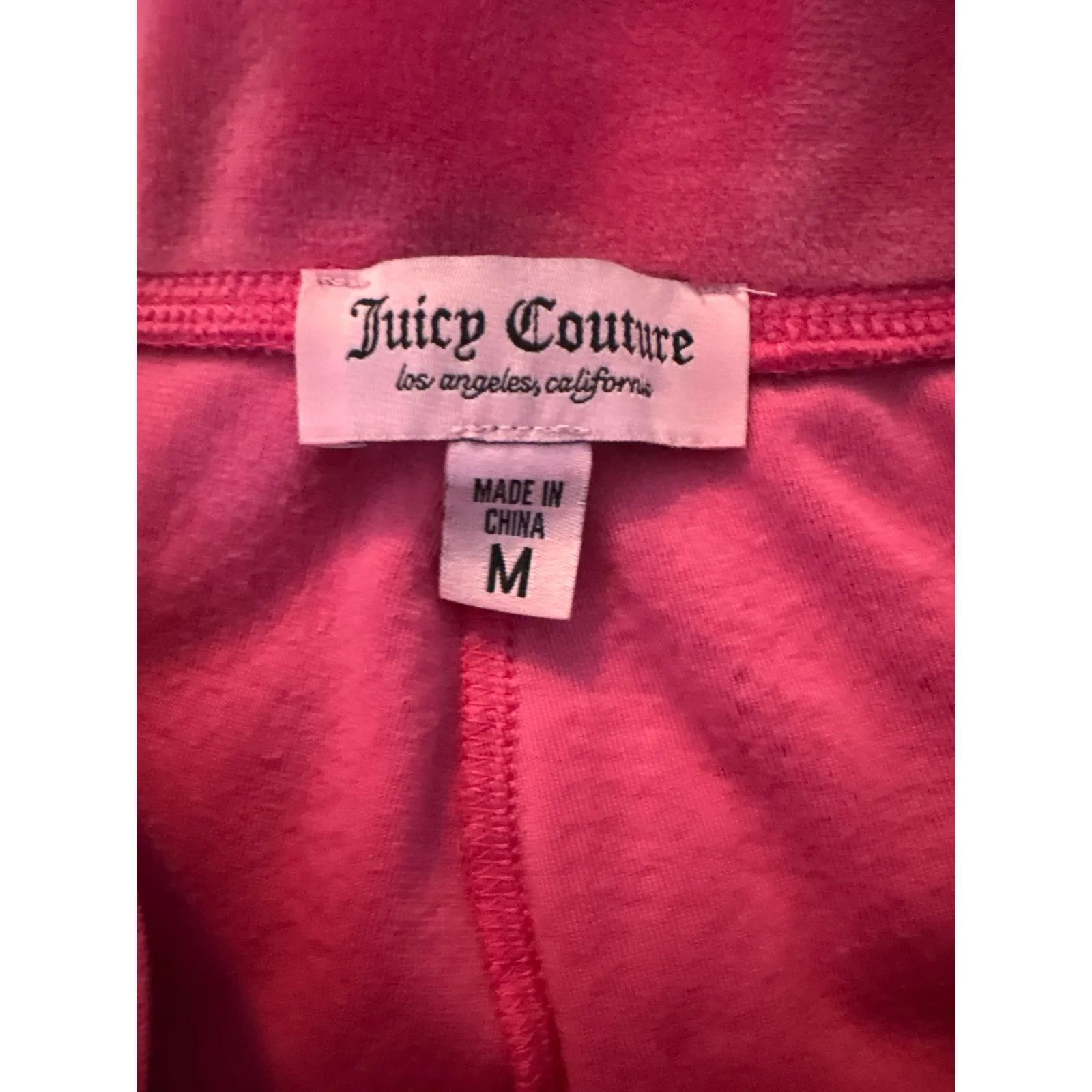 Juicy Couture Velour Tracksuit Pink Hoodie Pants Rhinestone Logo Size M NWOT - Image 11