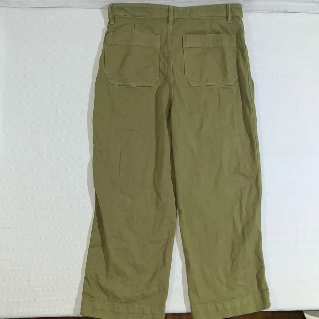 Quince Organic Stretch Cotton Chino Cropped Wide Leg Pants Womens Size 31 - Image 5