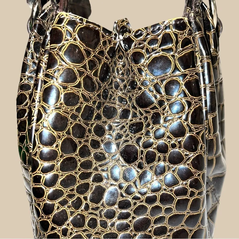 New York and company Faux brown croc style satchel! - Image 4