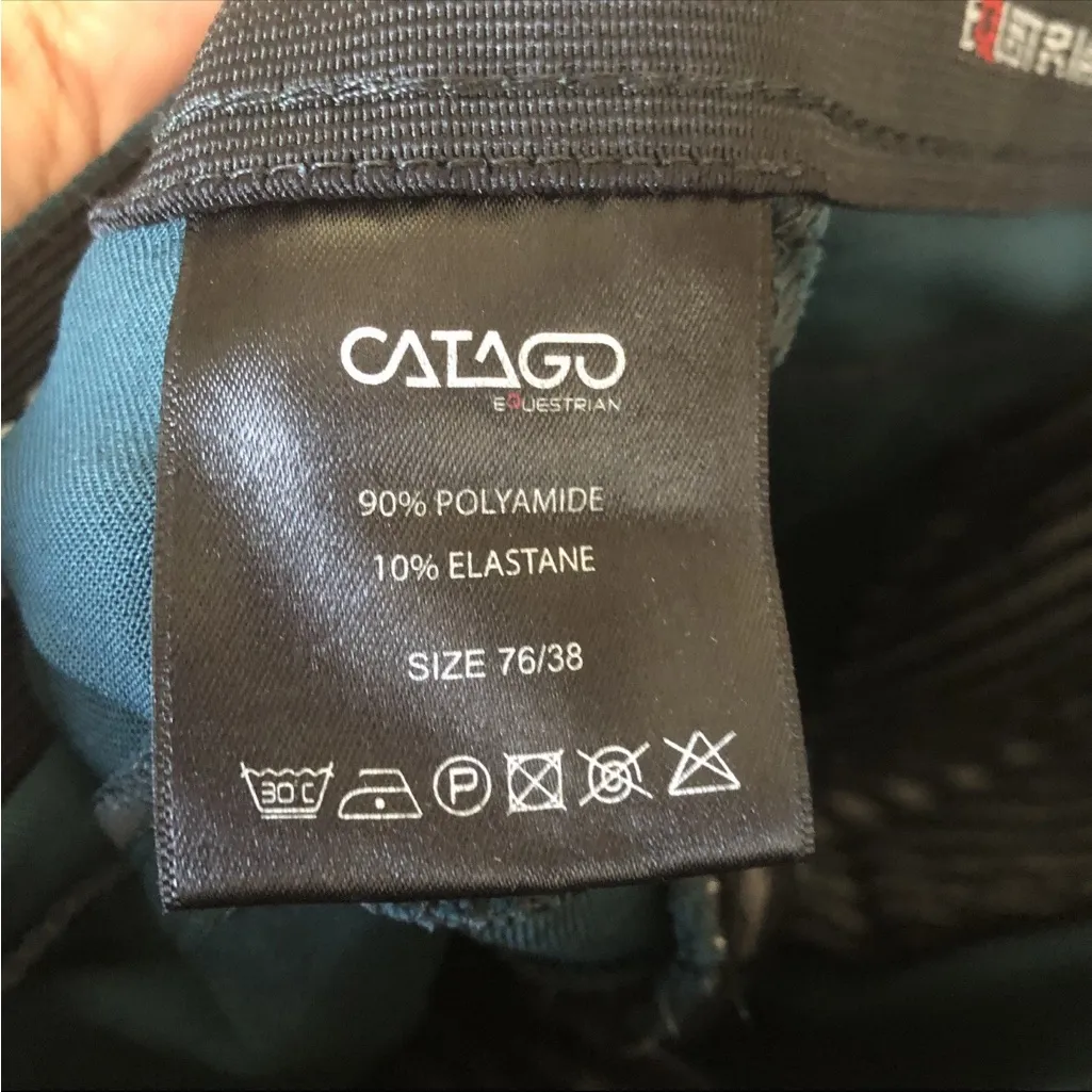 Catago Equestrian Riding Breeches Size 76/38 Green Full Seat Horse Riding Pants - Image 8