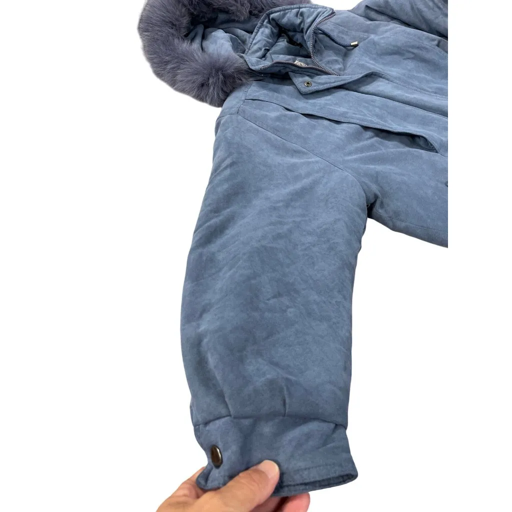 Vintage Giorgio Armani Womens blue Faux Fur Hood Parka coat size PM SKU 9271 - Image 2