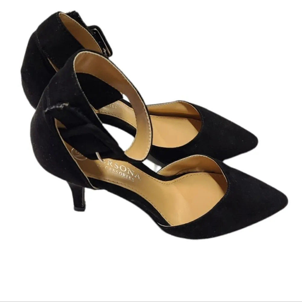 Versona Poited Toe Slingback Black Pumps Size 7 - Image 5