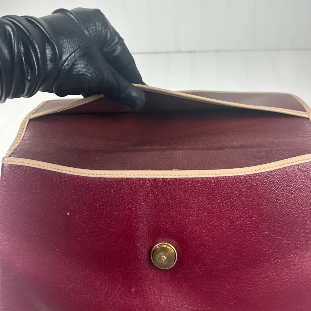 Christian Dior Burgundy Leather Clutch - Image 9