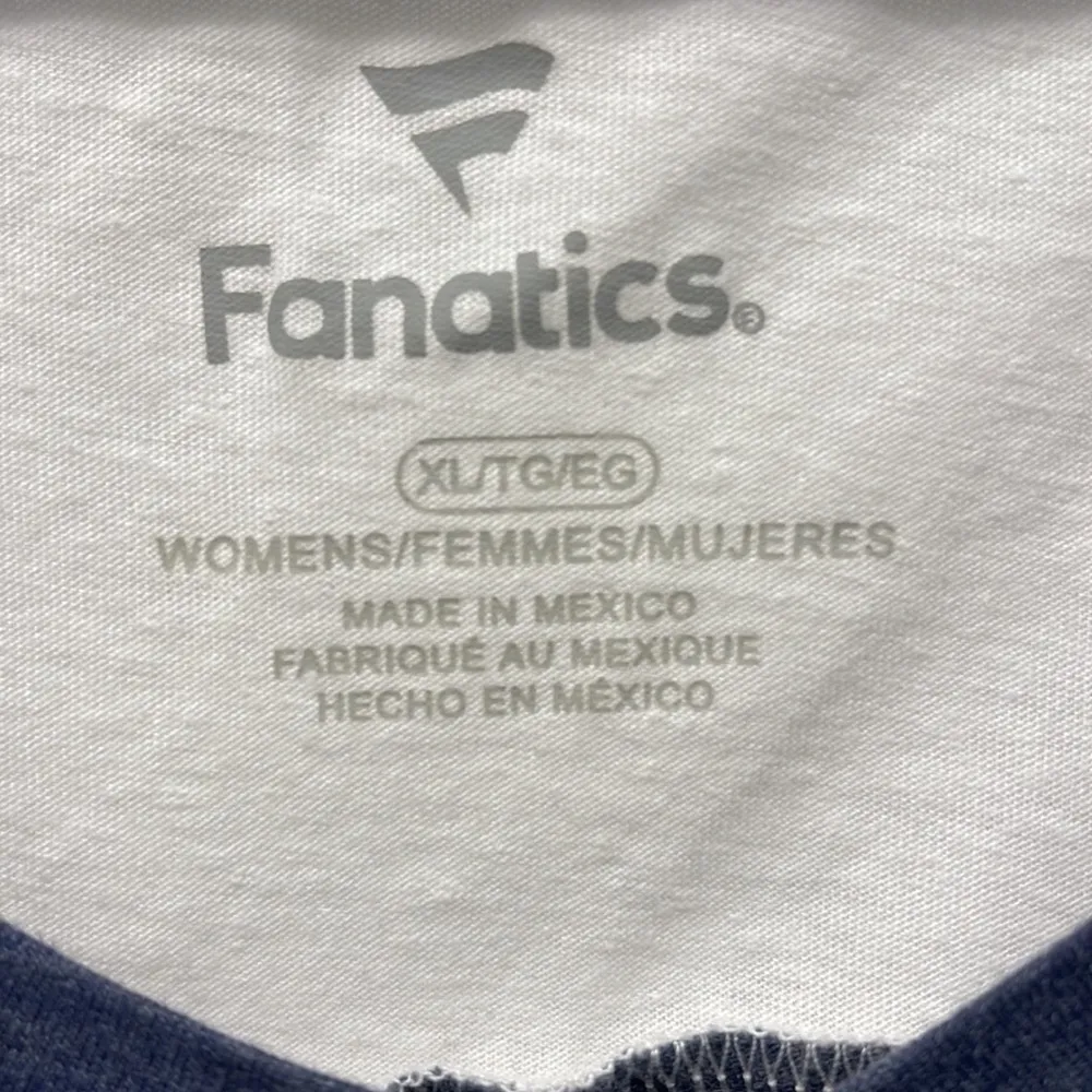 Women's Fanatics Blue White New York Giants 3/4 Sleeve Shirt Size XL EUC #6412 - Image 4