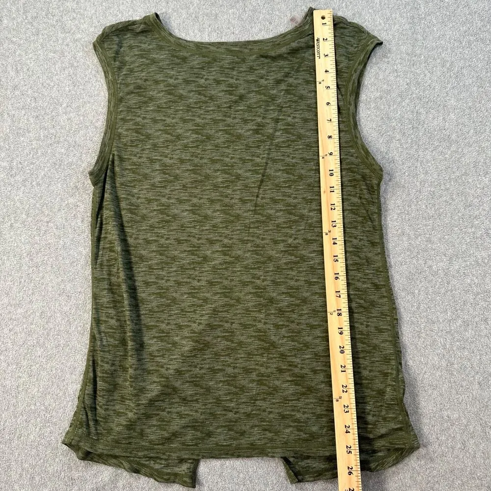 Zella Split Back Athletic Tank Women's Medium Heathered Green Active Gym Workout - Image 2