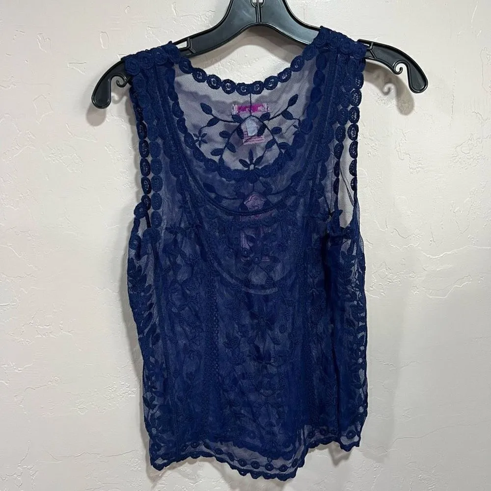 New Britney Spears Candies Collection XS Navy Lace Tank - Image 2