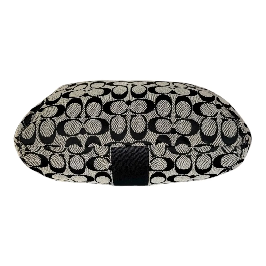 COACH Signature Monogram Handbag Grey Black Canvas Purse F29941 - Image 5