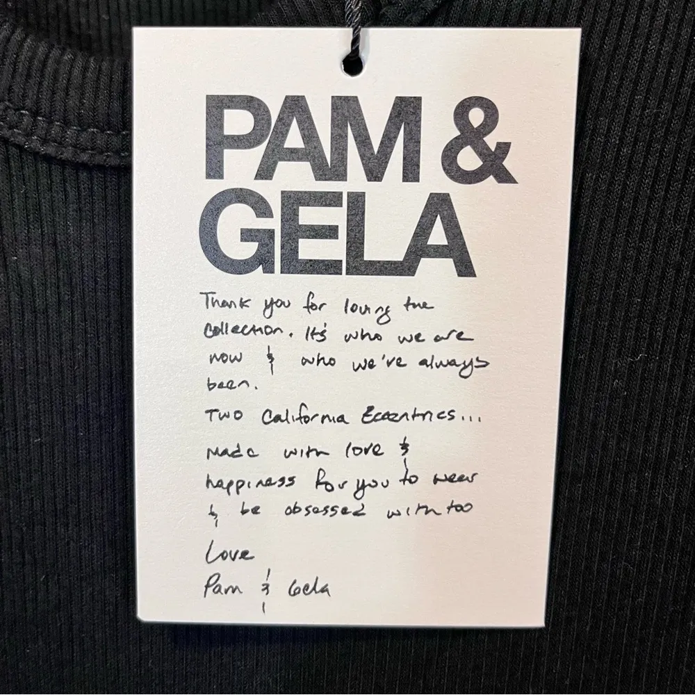 NWT Pam & Gela Black Split Neck Ribbed Jersey Dress Size P(XS) - RD7017 - Image 8