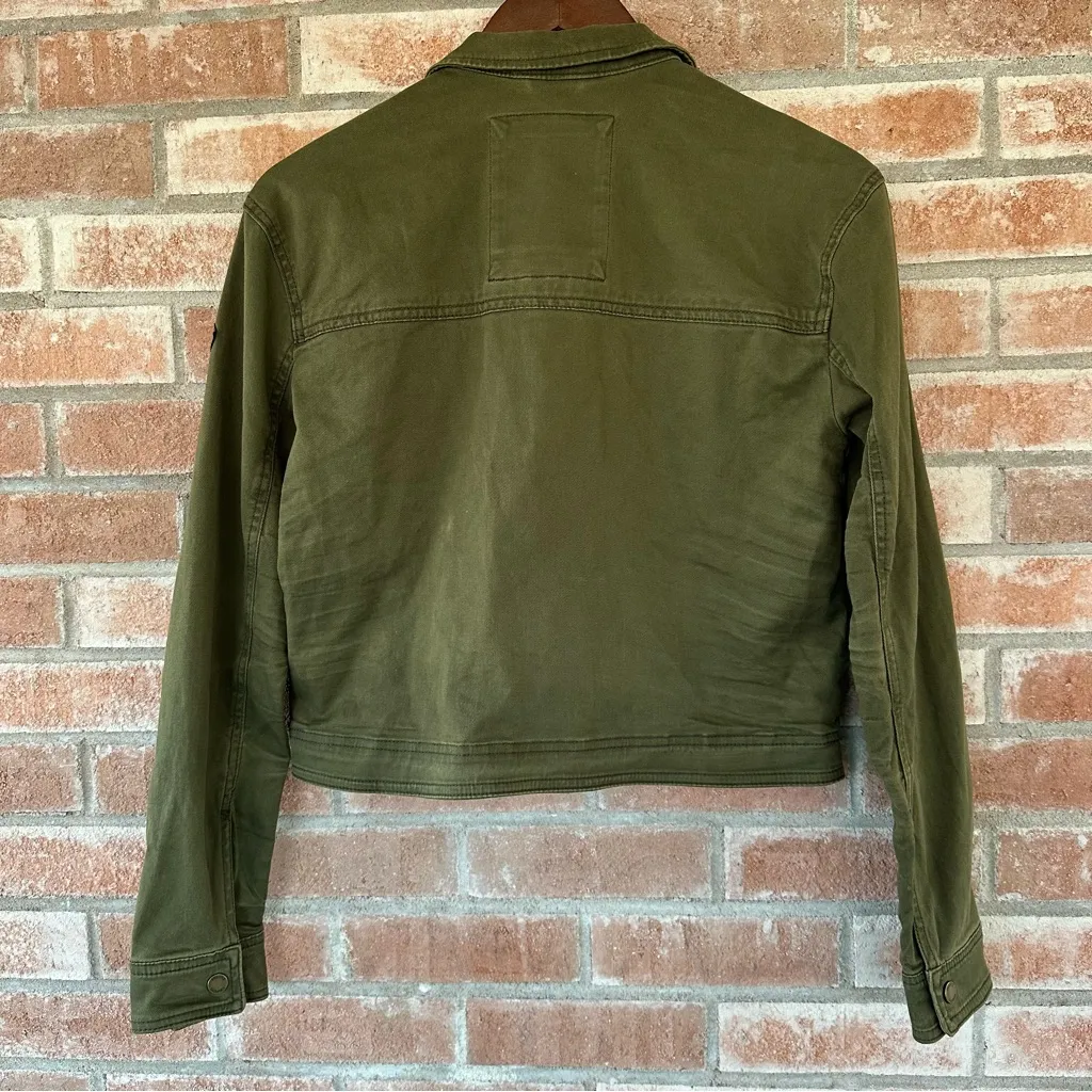 Hollister Military Cropped Utility Jacket Women’s Small Army Green Bella Swan - Image 6