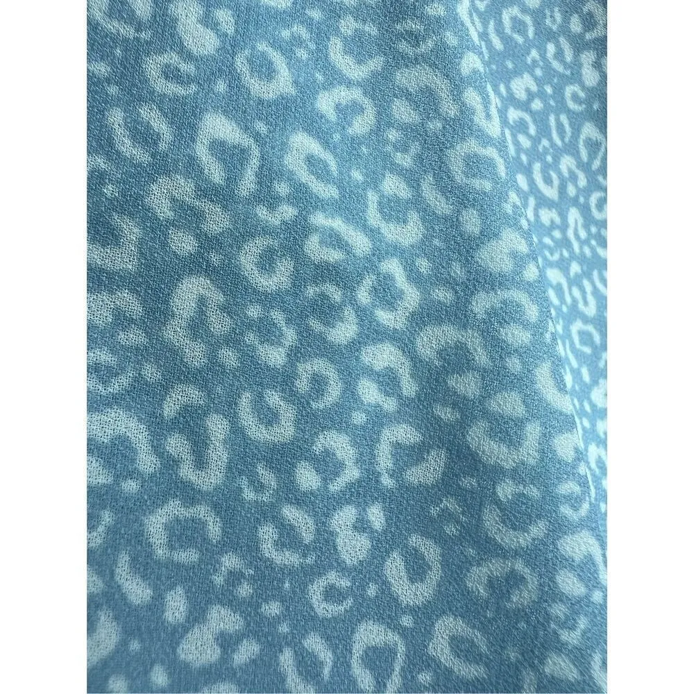 Womens Altar’d State Baby Blue Tiered Ditsy Floral Print Flutter Dress - Sz L - Image 5