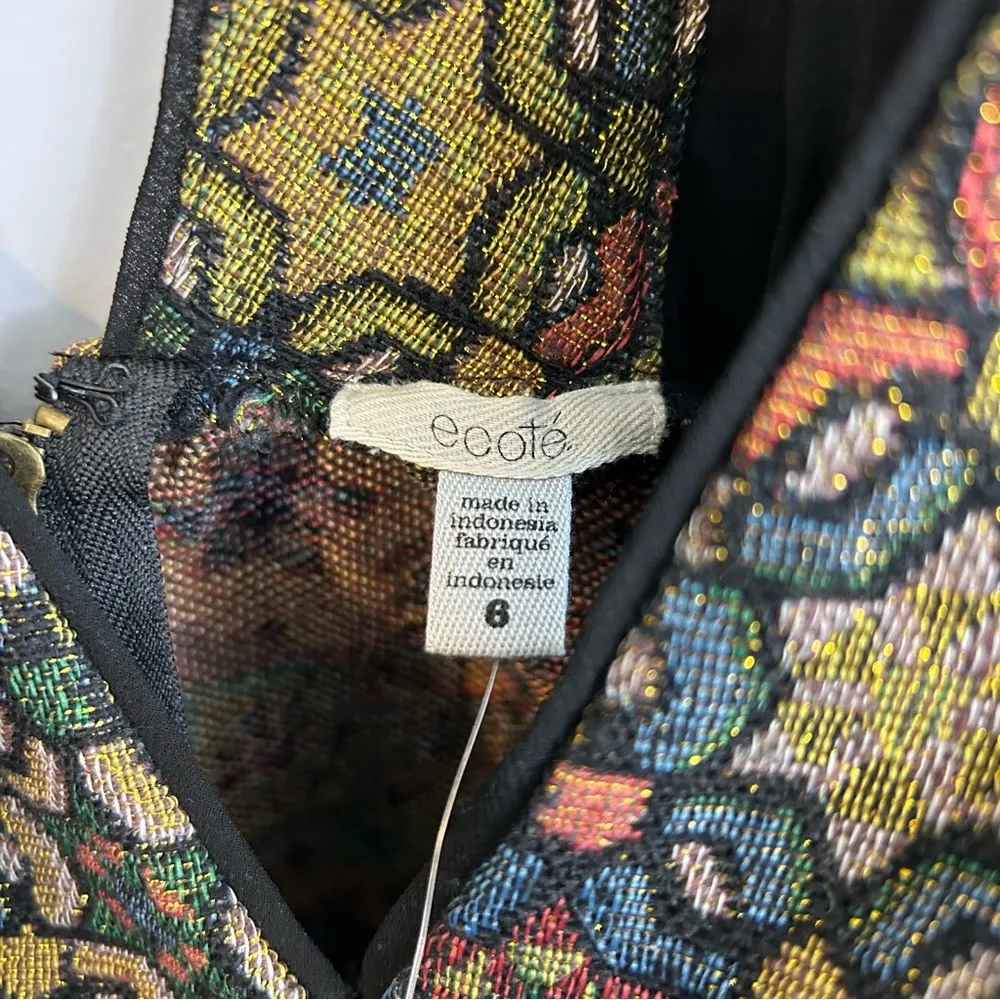 NWT  Urban Outfitters Metallic Catherdal Party Mini Dress Size 6 - Image 14