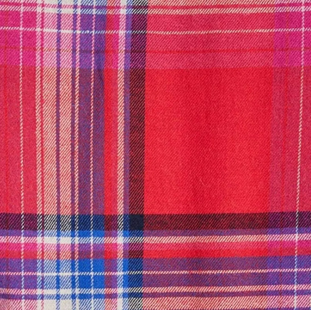 Orvis red plaid cotton blend plaid flannel button down size large - Image 4