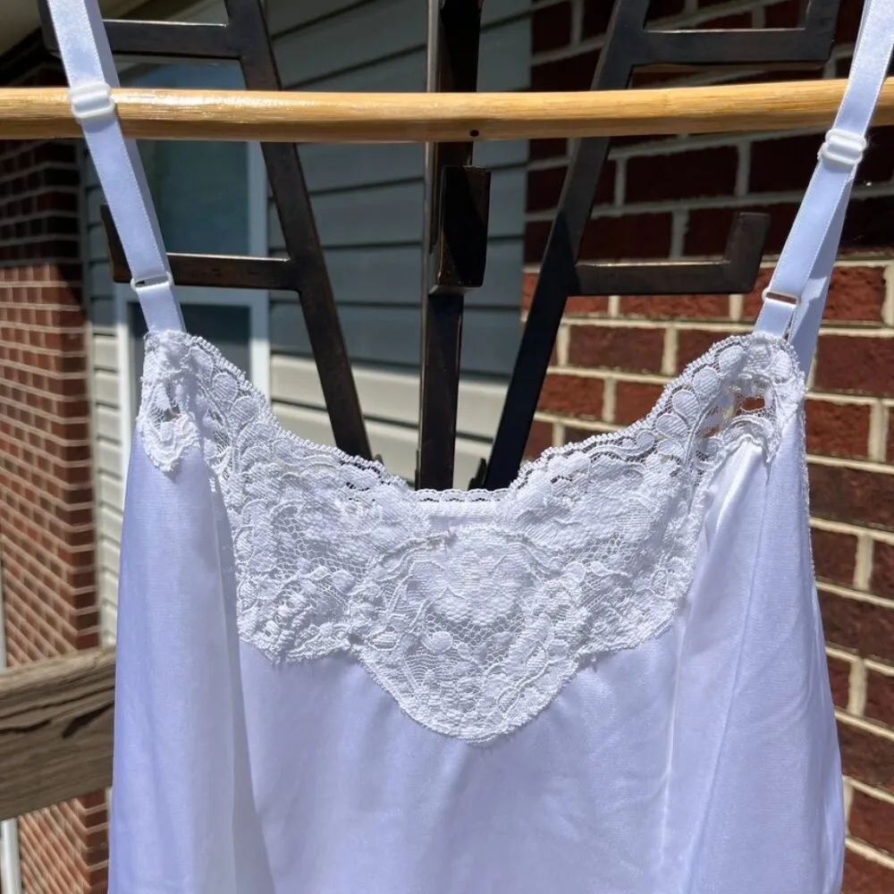 Vintage White Lace Tank Top Women's Medium - Image 2