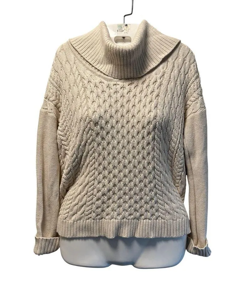 American Eagle Cable Knit Cowl Neck Pullover Sweater Warm Comfy S - Image 2