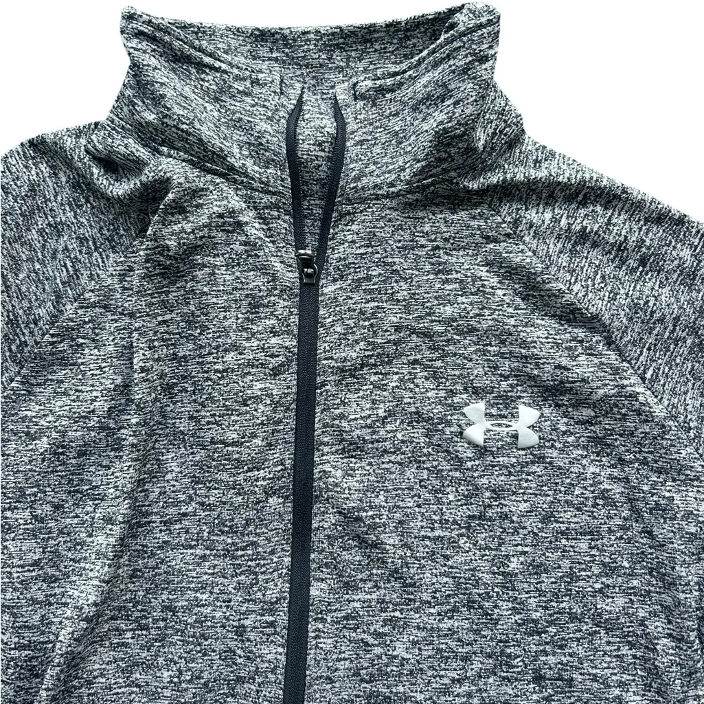 Under Armour Women's Tech Heathered Gray Quarter-Zip Top Small - Image 3