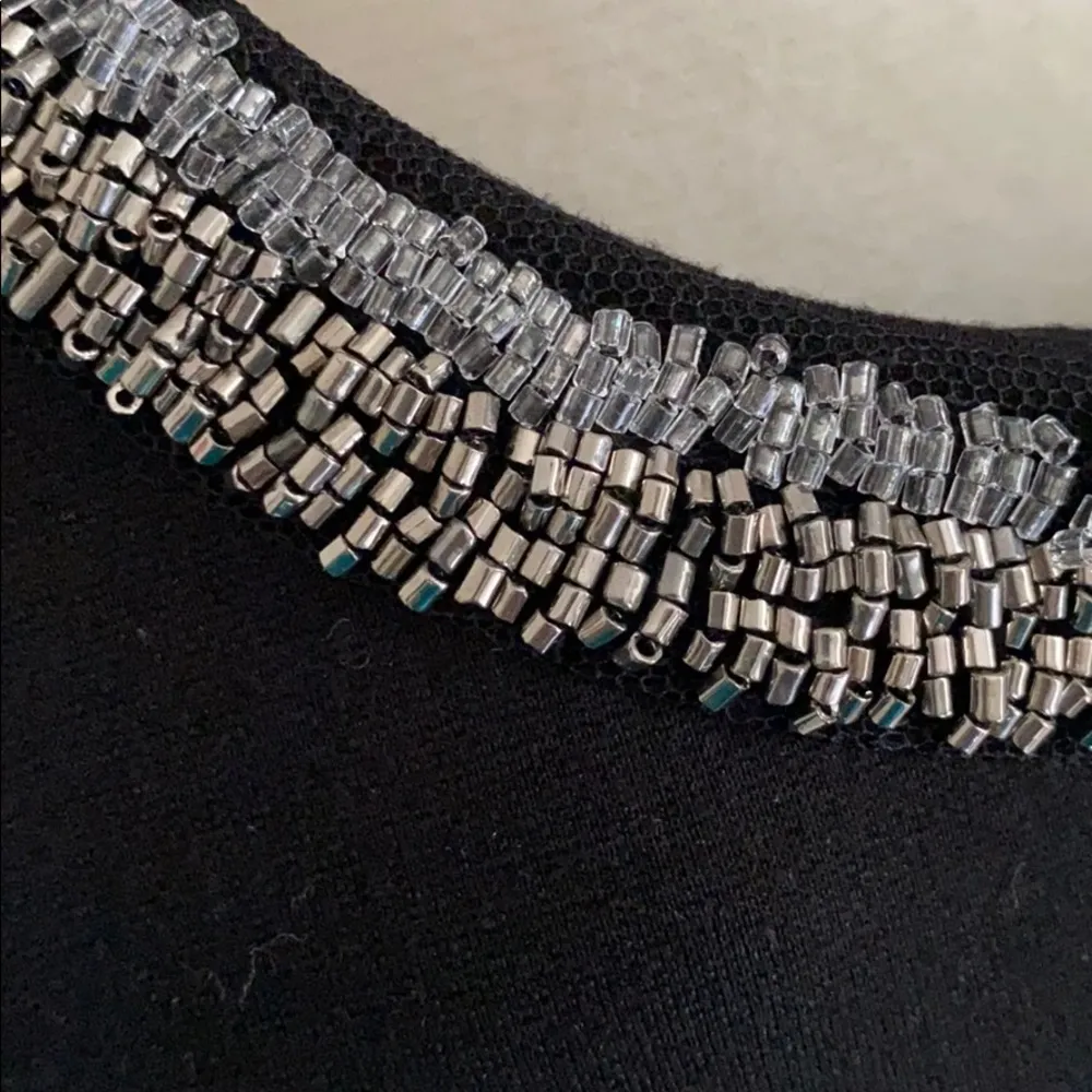 • WHBM • Black Peplum Beaded High Neck Tank Top - Image 3