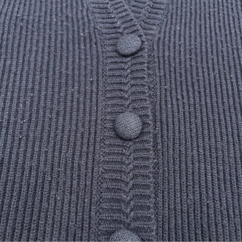 Vintage Cardigan Sweater Navy Blue‎ Acrylic Women Size Medium V - Image 5