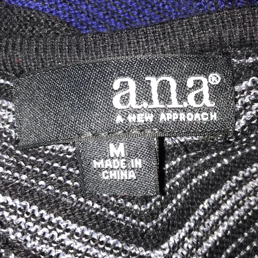 a.n.a Chevron Pattern Knit Sweater Dress Black Size Medium - Image 5