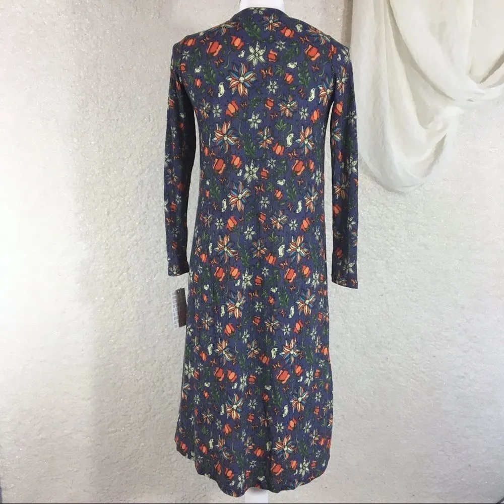 Lularoe Floral Sarah Duster Cardigan XS Purple - Image 8