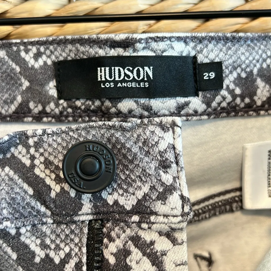 Hudson Jeans Barbara Super Skinny Mid-Rise Snakeskin Stretch Jeans, 29 - Image 11