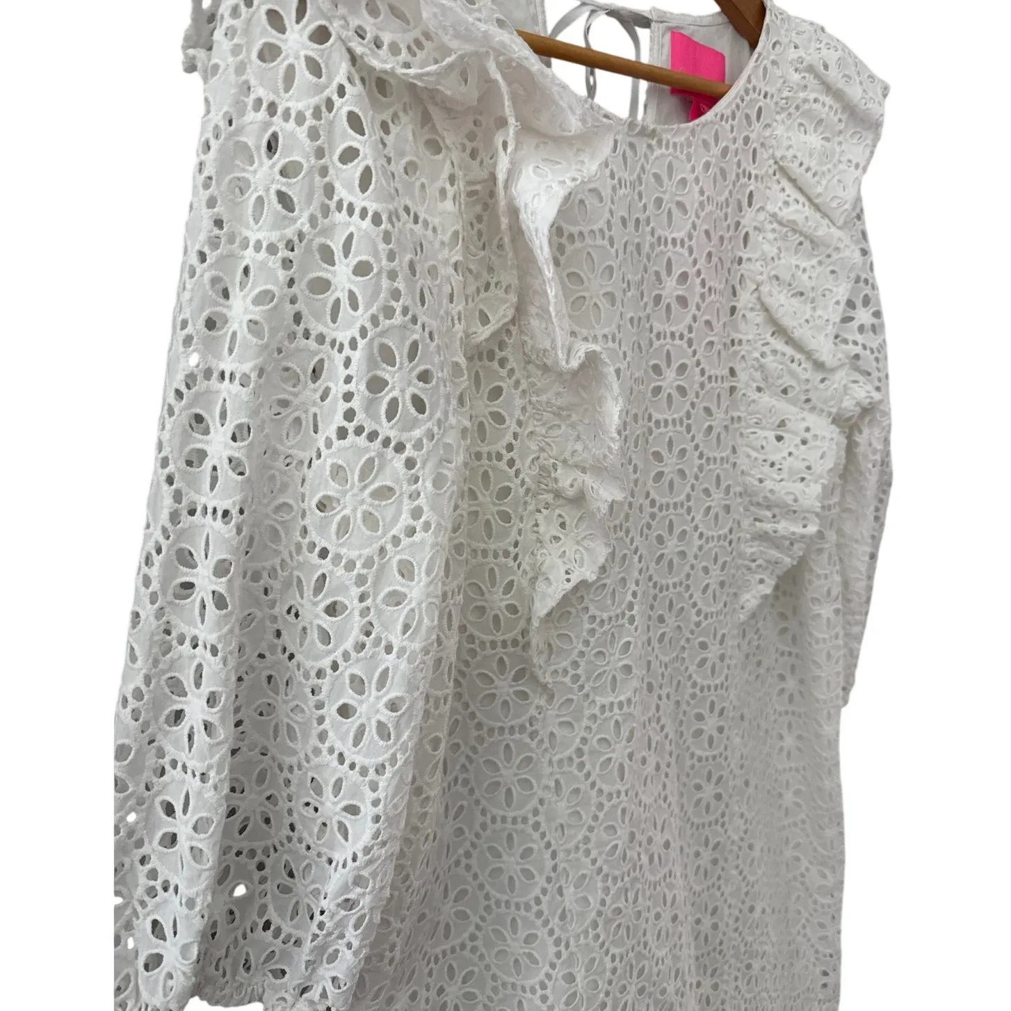 Lilly Pulitzer Primm Dress in Resort White Petite Sand Dollar Eyelet Size‎ Large - Image 11
