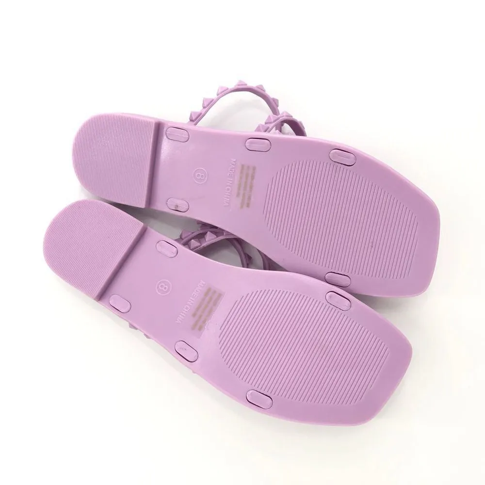 Steven Madden Skyler-J‎ Studded Jelly Slide Sandals Lilac 8 - Image 6