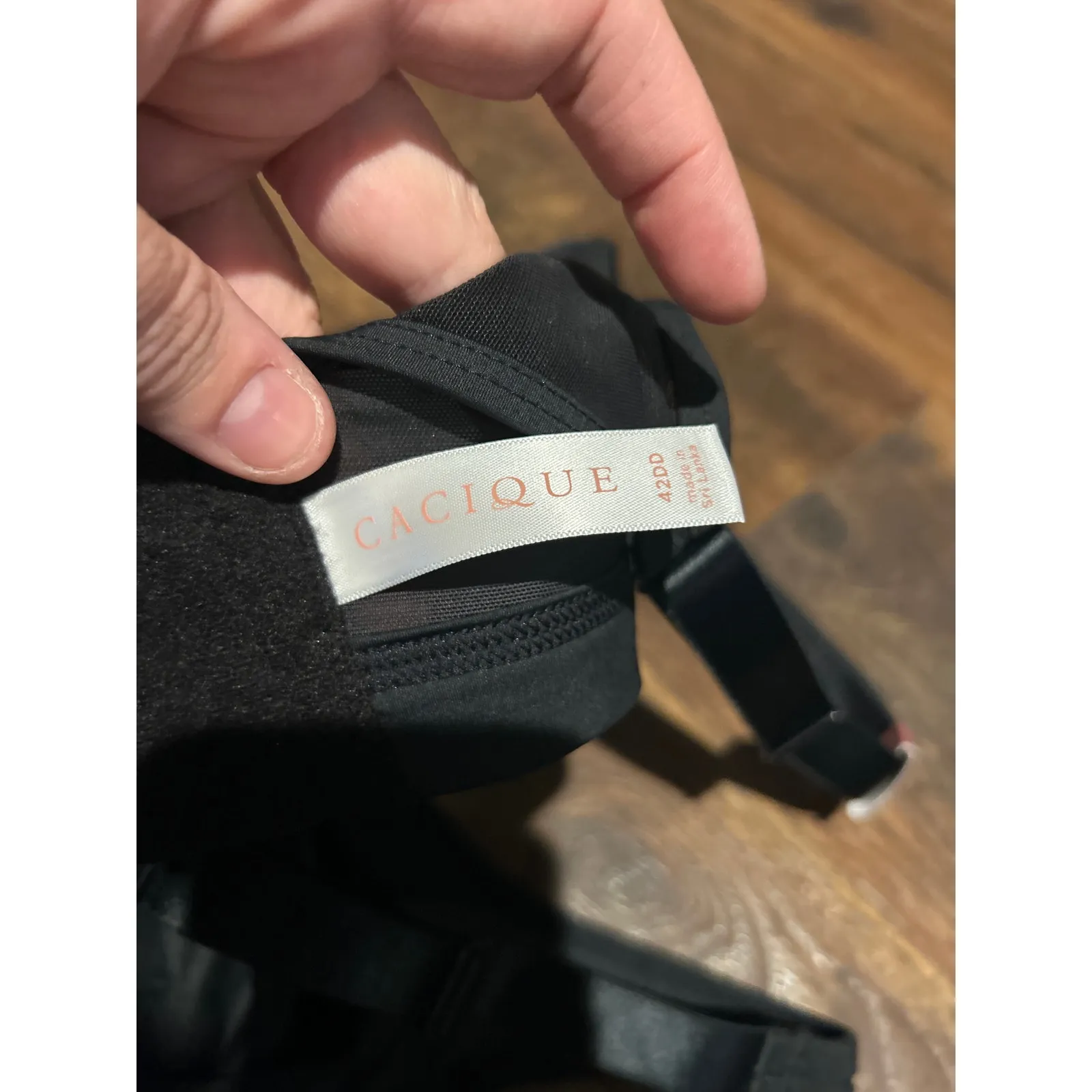 Cacique Bra 42DD Black Mesh Unlined No Wire NEW - Image 6