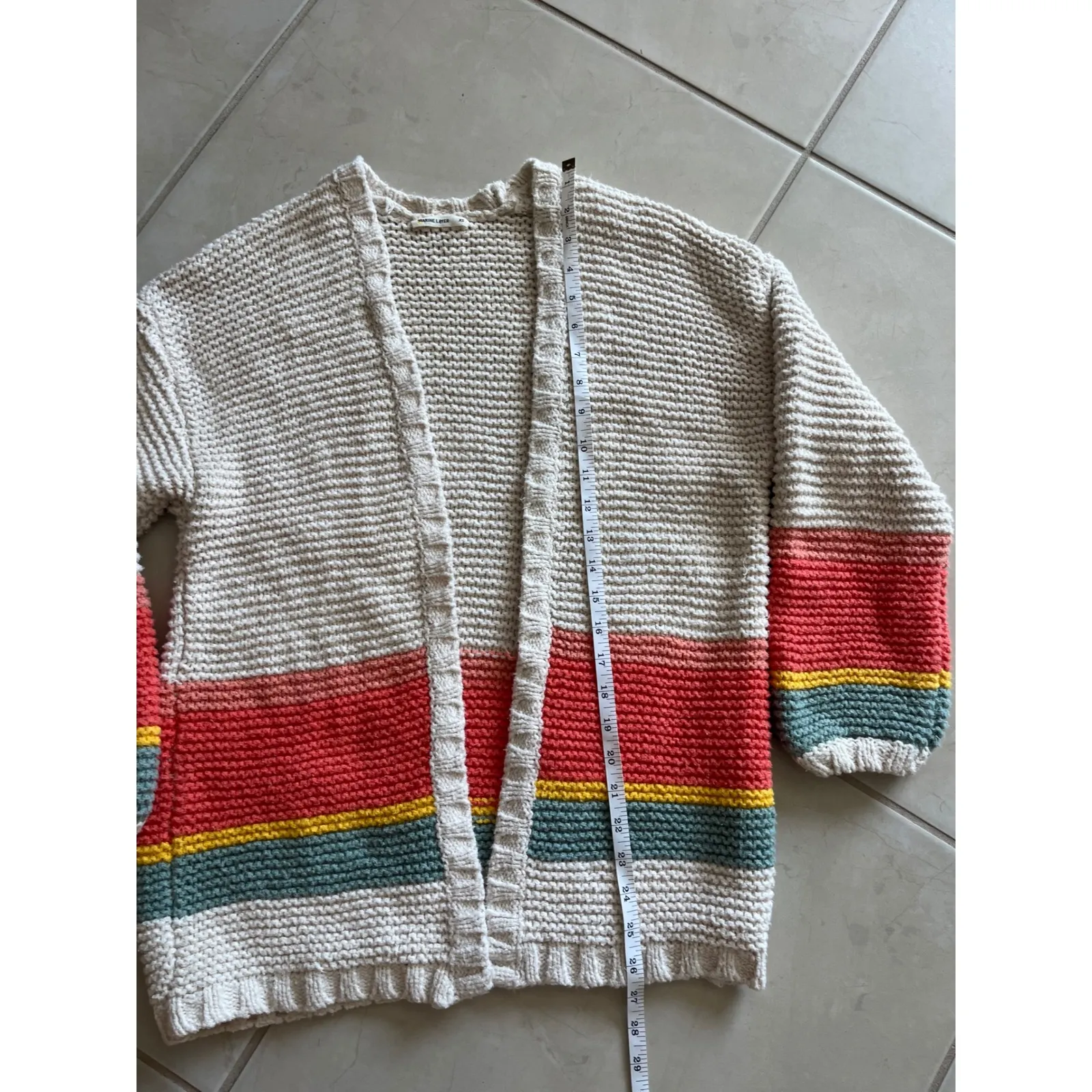 Marine layer extra small, oversized cardigan sweater teal coral Size XS - Image 4